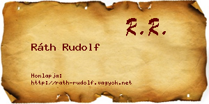 Ráth Rudolf névjegykártya
